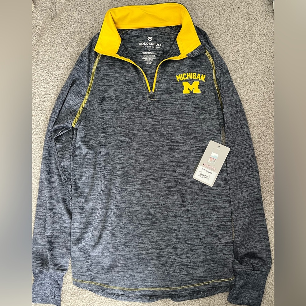 University of Michigan Ladies 1/4 zip NWT